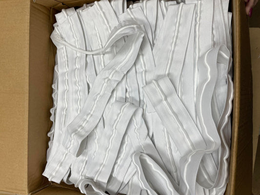 Corded elastic tape 50mm white for sewing