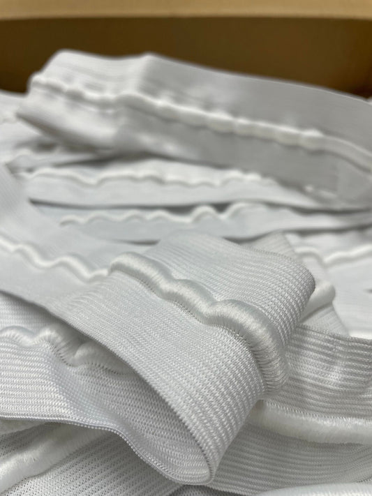 Corded elastic tape 50mm white for sewing