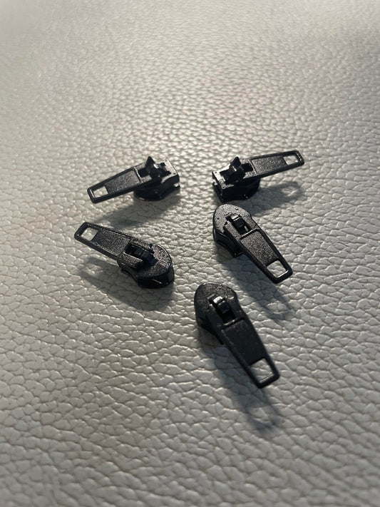 Zip sliders #3 black single for trimming & upholstery