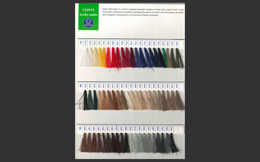 Coats Polyfil Terko - cotton wrapped polyester core-spun thread colour chart