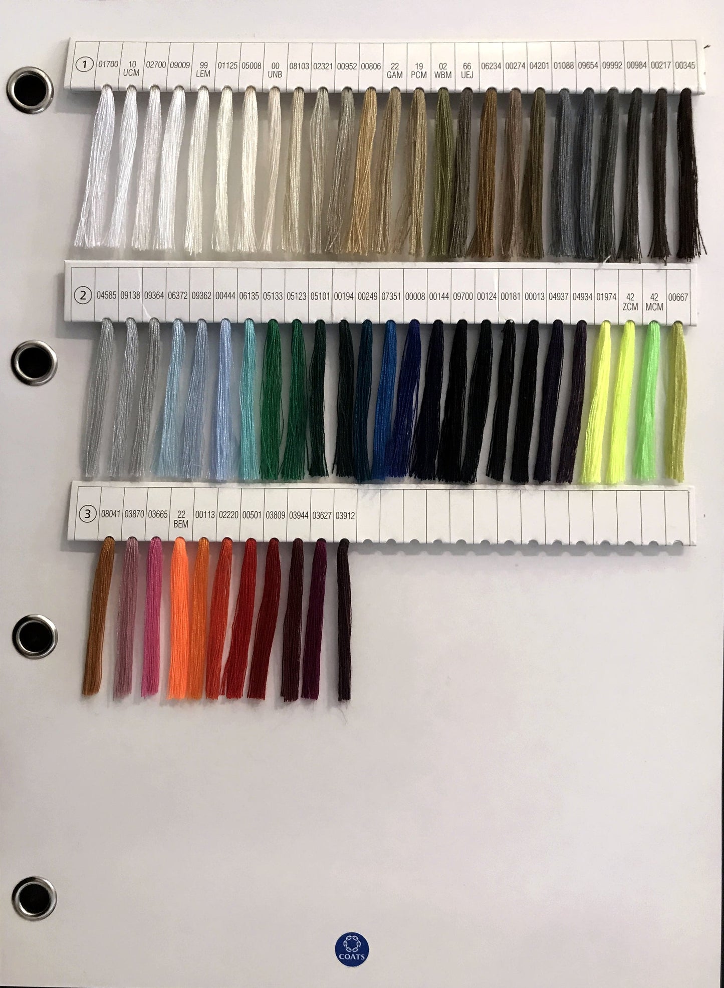 Colour Chart - For Coats Astra, Epic, Gramax & Dual Duty