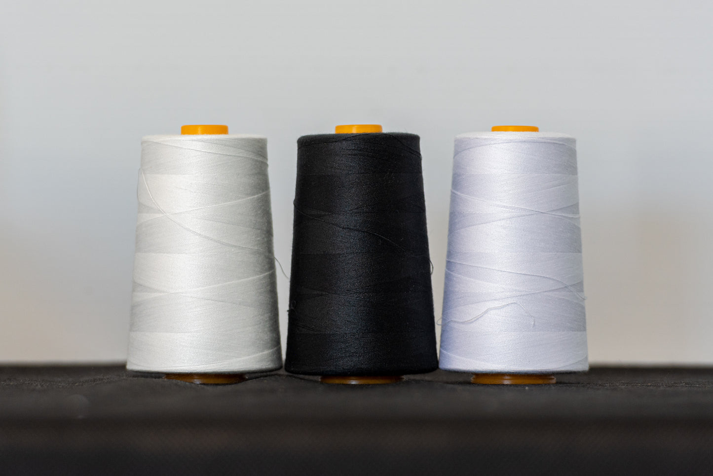 spun polyester thread black natural white for sewing